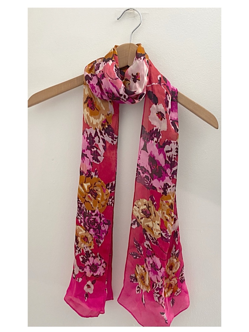 Cynthia Rowley 100% Silk Floral Print Scarf